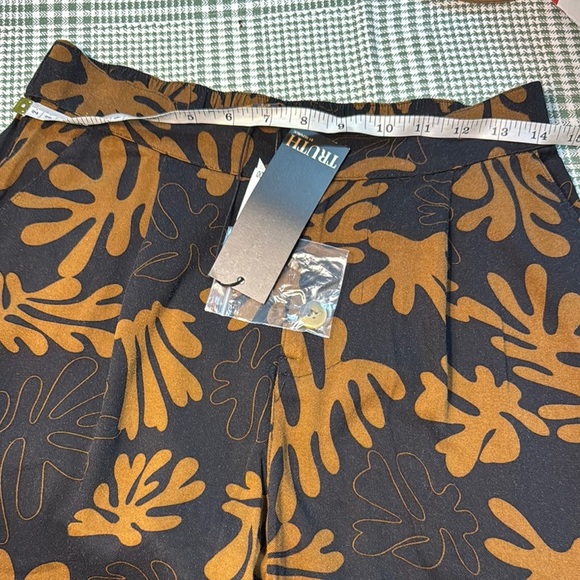 Truth Black and Orange Leaf Pattern Trousers - Picture 7 of 8